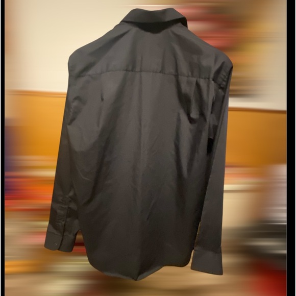 Men’s Black Dress Shirt Size Large 16 1/2  36/37  Sharp! MSRP 79.50 - Picture 5 of 7